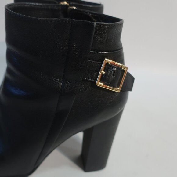 Authentic Womens Hogan Black Leather Platform Block Heel Zip Booties 40 US/10 - Picture 4 of 16